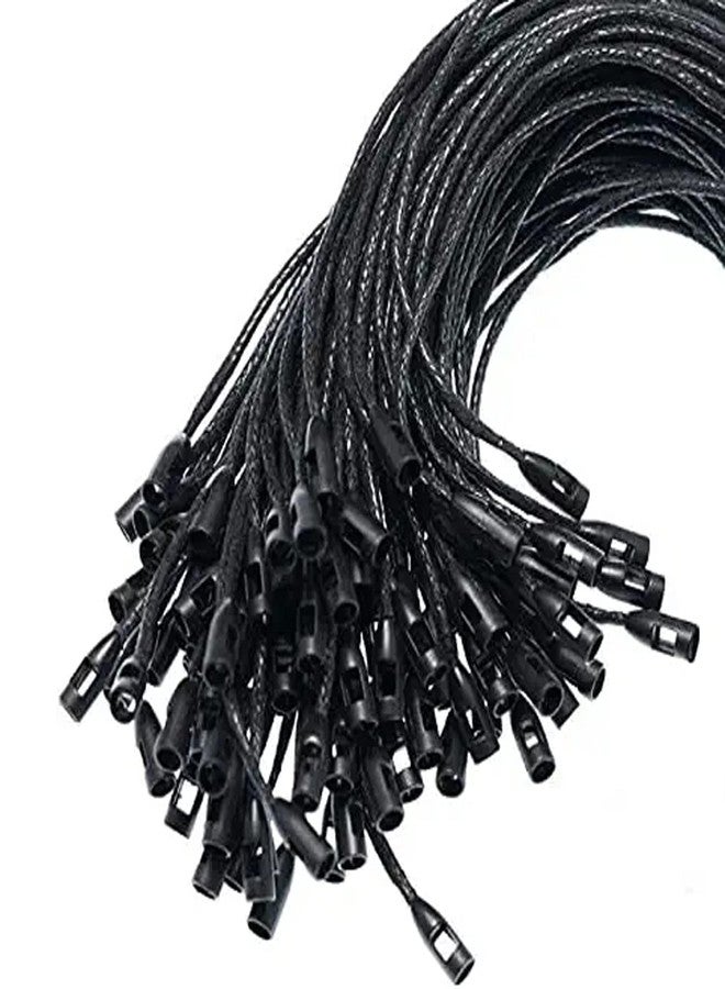 Aakriti Wax Hang Tag String Rope with Snap Lock Pin Loop Fastener Hook Ties for Clothes Gift Bags Price Tags Shoes Tag Rope for Belts Pocket Luggage Label Attachment (Black Wax Tag, 200pcs) - Image 5